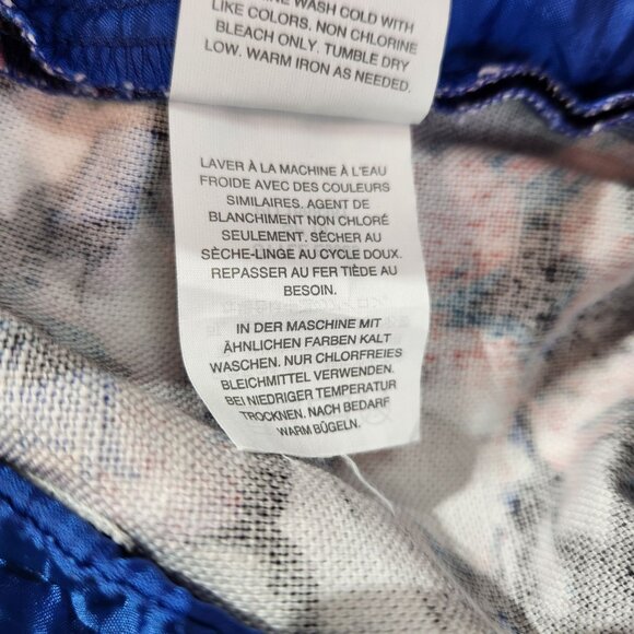 J. Crew Floral Print Cotton Linen Blend Shorts Blue Pink Womens Size 8 - Picture 13 of 15